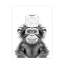 Funny lion with blue toothbrush bathroom wall art animal poster by Decorbites