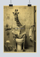 GobekUsa Funny Animal Bathroom Poster for DIY Home Decor