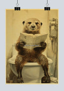 GobekUsa Funny Animal Bathroom Poster for DIY Home Decor