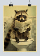 GobekUsa Funny Animal Bathroom Poster for DIY Home Decor