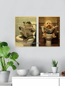 GobekUsa Funny Animal Bathroom Poster for DIY Home Decor