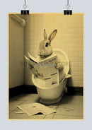GobekUsa Funny Animal Bathroom Poster for DIY Home Decor