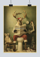 GobekUsa Funny Animal Bathroom Poster for DIY Home Decor