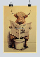GobekUsa Funny Animal Bathroom Poster for DIY Home Decor