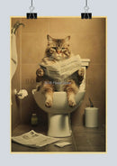 GobekUsa Funny Animal Bathroom Poster for DIY Home Decor