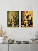 GobekUsa Funny Animal Bathroom Poster for DIY Home Decor