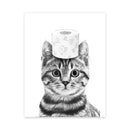 Funny bear wall art black and white bathroom canvas print by Decorbites