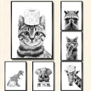 Funny elephant on toilet animal bathroom wall art print by Decorbites