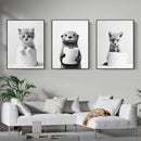 GobekUsa Funny Animals Canvas Wall Art for Bathroom Home