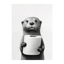 Black and white funny animals wall art – bathroom framed prints by Decorbites