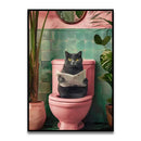 Funny christmas gingerbread man bathroom canvas wall art