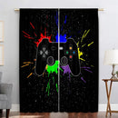 Decorbites game console handle curtains black & rainbow bedroom decor by Decorbites