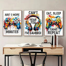 GobekUsa Gamer Room Decor Set - Graffiti Gamepad Canvas Prints