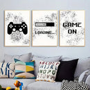 GobekUsa Gamer Room Decor Set - Graffiti Gamepad Canvas Prints