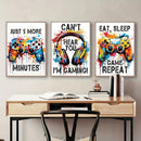 GobekUsa Gamer Room Decor Set - Graffiti Gamepad Canvas Prints