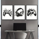 GobekUsa Gamer Room Decor Set - Graffiti Gamepad Canvas Prints