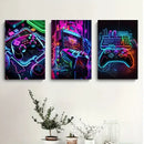 GobekUsa Gamer Room Decor Set - Graffiti Gamepad Canvas Prints