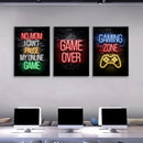 GobekUsa Gamer Room Decor Set - Graffiti Gamepad Canvas Prints