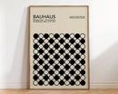 Bauhaus purple & green geometric canvas poster living room decor by Decorbites