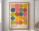 Modernist bauhaus orange & green canvas poster living room wall art by Decorbites