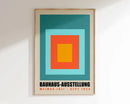 Modernist bauhaus geometric pink & black canvas print living room art by Decorbites