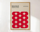 Modernist bauhaus geometric pink & black canvas print living room art by Decorbites