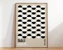 Minimalist geometric bauhaus canvas living room wood framed poster