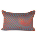 GobekUsa Geometric Blue & Red Jacquard Waist Pillow Case for Modern Luxury Décor