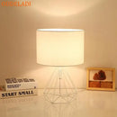 GobekUsa Geometric Gold Desk Lamp with Hollow Diamond Design and Cloth Shade