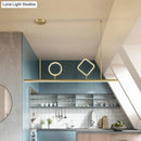 GobekUsa Geometric Island Pendant LED Ceiling Fixture in Gold with Warm/White Light - Minimalist Design