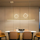 GobekUsa Geometric Island Pendant LED Ceiling Fixture in Gold with Warm/White Light - Minimalist Design