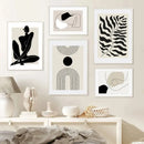Minimalist geometric leaf boho canvas set – living room wall art by Decorbites