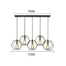 GobekUsa Geometric LED Chandelier: Modern Metal Frame Light for Dining Room or Bedroom