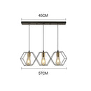 GobekUsa Geometric LED Chandelier: Modern Metal Frame Light for Dining Room or Bedroom
