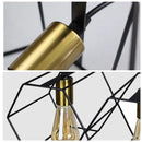 GobekUsa Geometric LED Chandelier: Modern Metal Frame Light for Dining Room or Bedroom