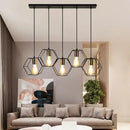 GobekUsa Geometric LED Chandelier: Modern Metal Frame Light for Dining Room or Bedroom