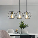GobekUsa Geometric LED Chandelier: Modern Metal Frame Light for Dining Room or Bedroom