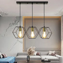 GobekUsa Geometric LED Chandelier: Modern Metal Frame Light for Dining Room or Bedroom