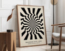 Bauhaus beige and black geometric canvas poster living room decor by Decorbites