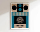 Bauhaus beige and black geometric canvas poster living room decor by Decorbites