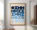 Bauhaus teal & light blue geometric canvas poster living room decor by Decorbites