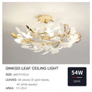 GobekUsa Ginkgo Leaf Bedroom Lamp: Post-modern Minimalist Art Ceiling Light, Elegant and Romantic