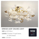 GobekUsa Ginkgo Leaf Bedroom Lamp: Post-modern Romantic Art Ceiling Light for Master Bedroom