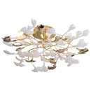 GobekUsa Ginkgo Leaf Bedroom Lamp: Post-modern Romantic Art Ceiling Light for Master Bedroom