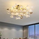 GobekUsa Ginkgo Leaf Bedroom Lamp: Post-modern Romantic Art Ceiling Light for Master Bedroom