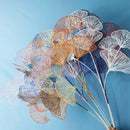 Modern light blue ginkgo leaf branch artificial flowers living room by Decorbites
