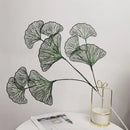 Modern light blue ginkgo leaf branch artificial flowers living room by Decorbites