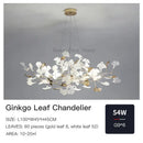 GobekUsa Ginkgo Leaf Chandelier: Elegant Nordic Art Luxury for Dining Room, Bedroom, Living Room