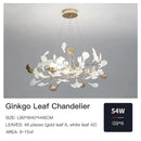 GobekUsa Ginkgo Leaf Chandelier: Elegant Nordic Art Luxury for Dining Room, Bedroom, Living Room