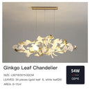 GobekUsa Ginkgo Leaf Chandelier: Elegant Nordic Art Luxury for Dining Room, Bedroom, Living Room